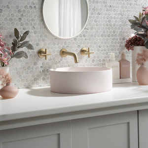 Cameron Champagne Pink Circle Concrete Basin - Champagne Pink