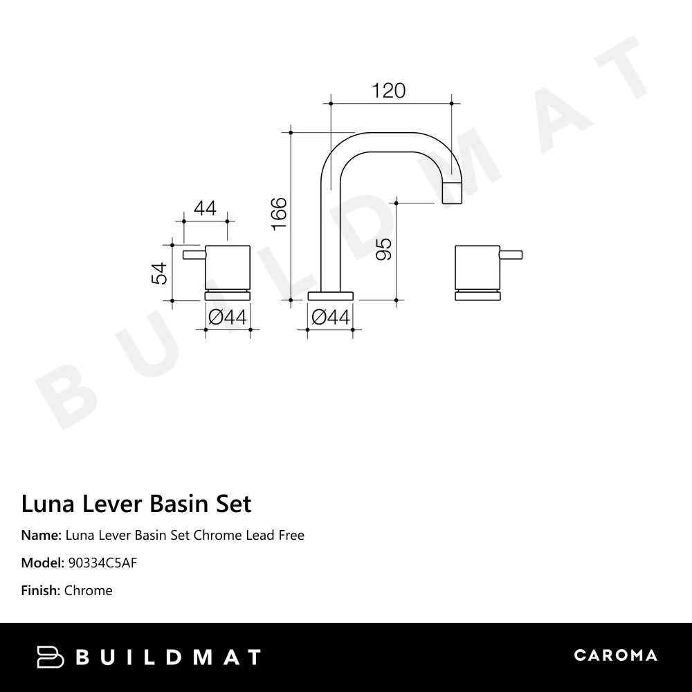 Luna Lever Basin Set Chrome Lead Free