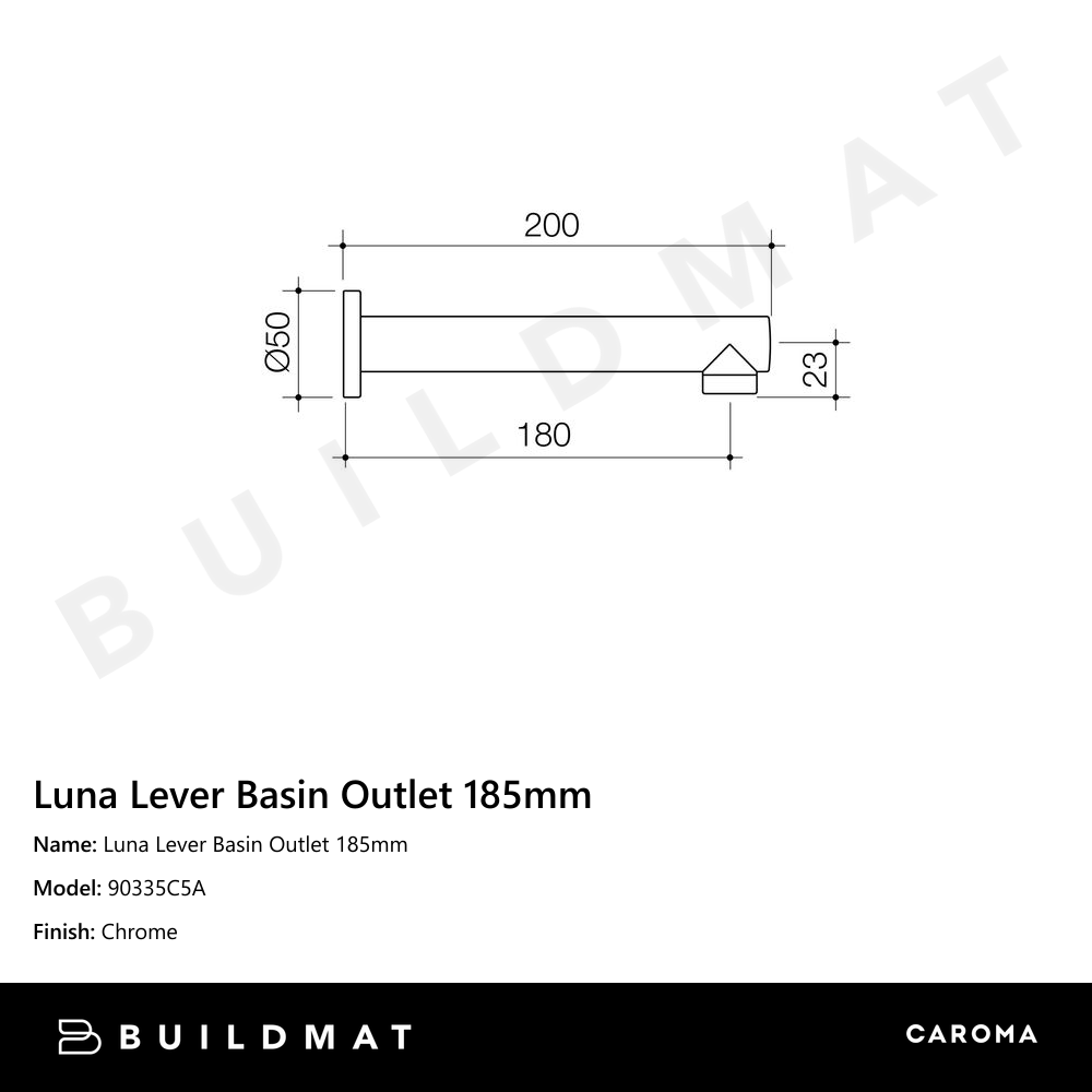 Luna Lever Basin Outlet 185mm