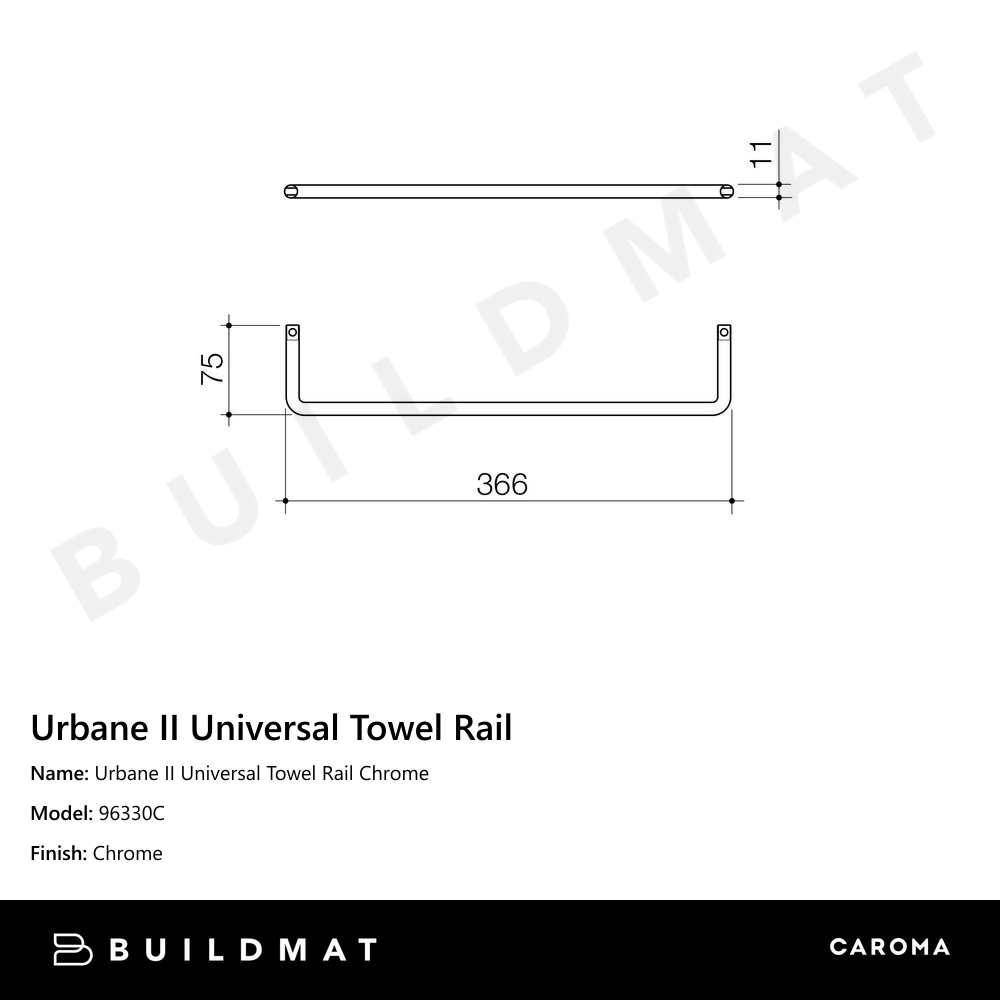 Urbane II Universal Towel Rail Chrome