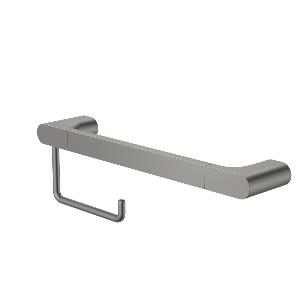 Urbane II Universal Rail 400mm And Toilet Roll Holder Set Gunmetal