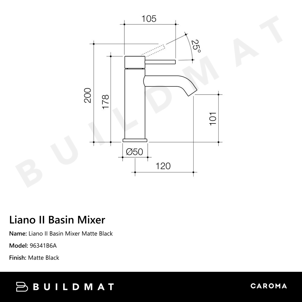 Liano II Basin Mixer Matte Black