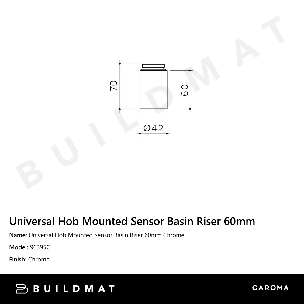 Universal Hob Mounted Sensor Basin Riser 60mm Chrome