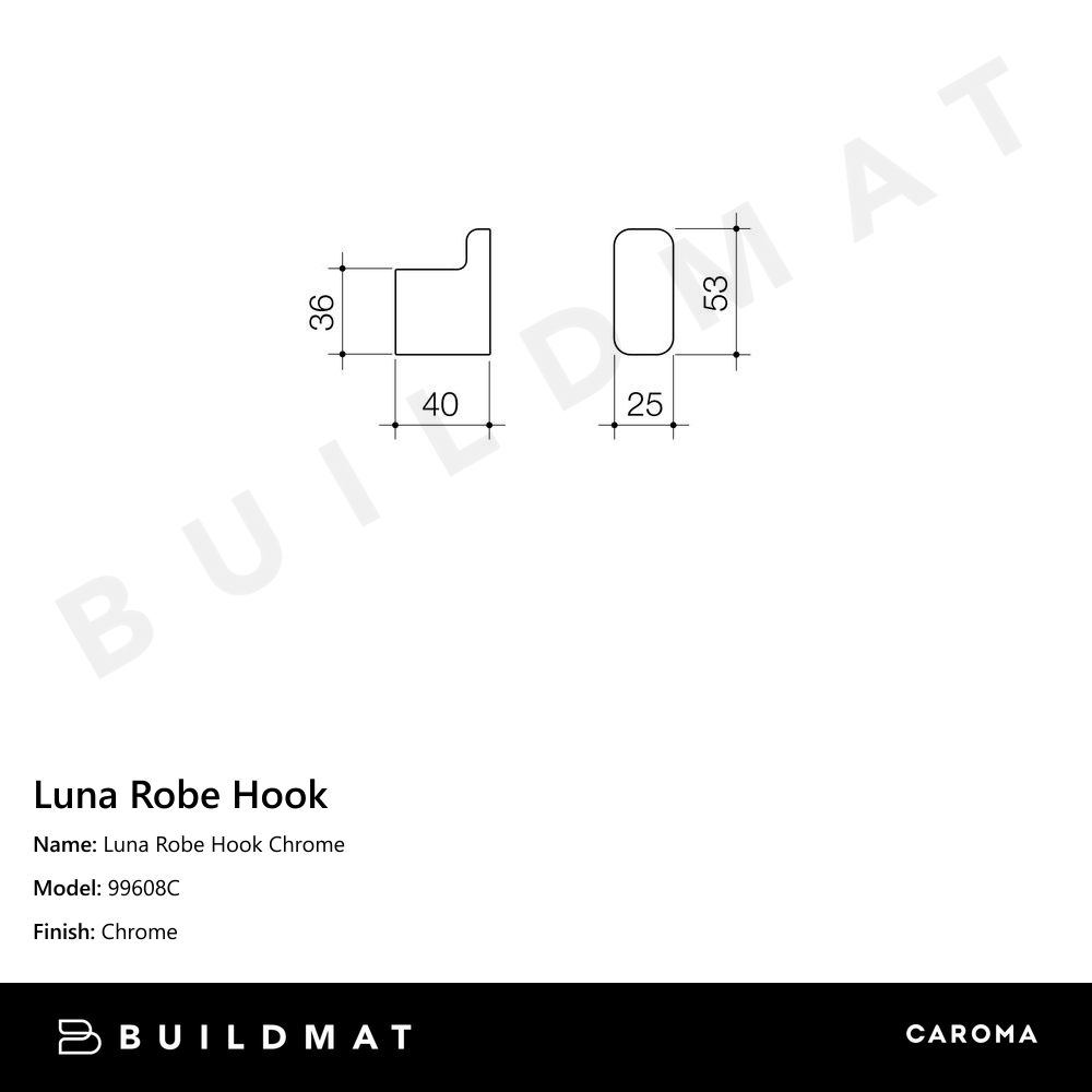 Luna Robe Hook Chrome