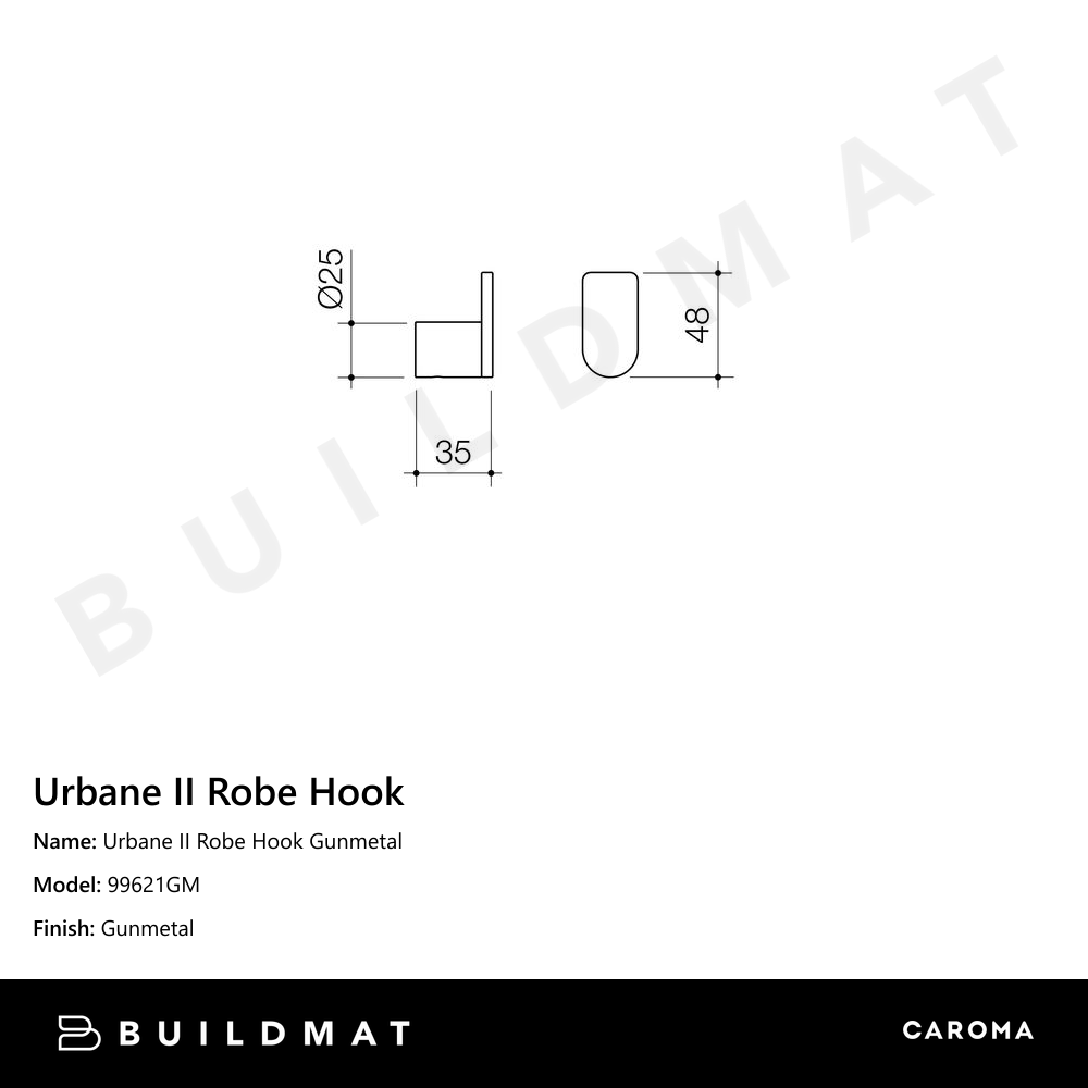Urbane II Robe Hook Gunmetal
