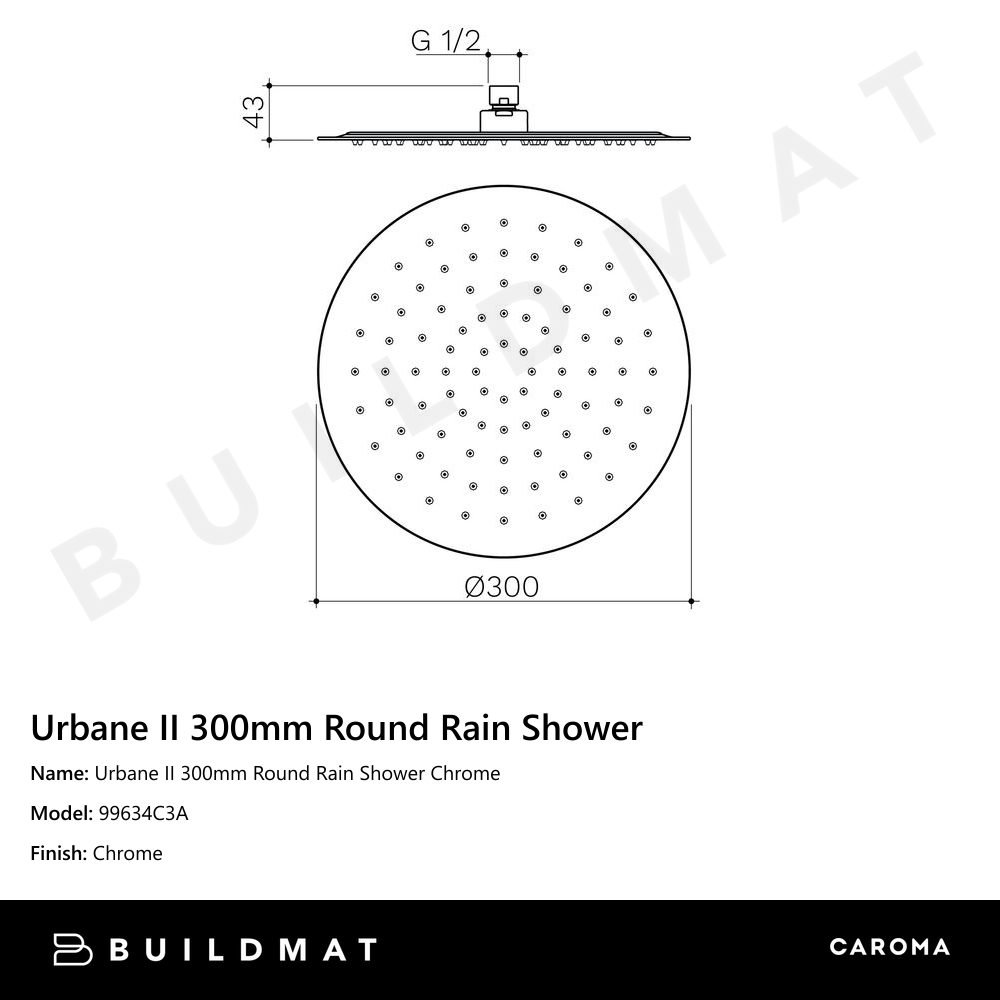 Urbane II 300mm Round Rain Shower Chrome