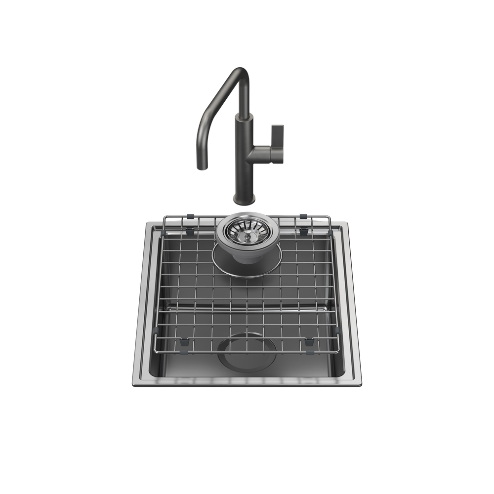 Urbane II Single Bowl Sink with Urbane II Sink Mixer Gunmetal