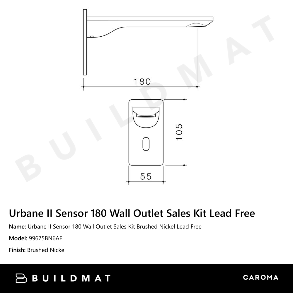 Urbane II Sensor 180 Wall Outlet Sales Kit Brushed Nickel Lead Free