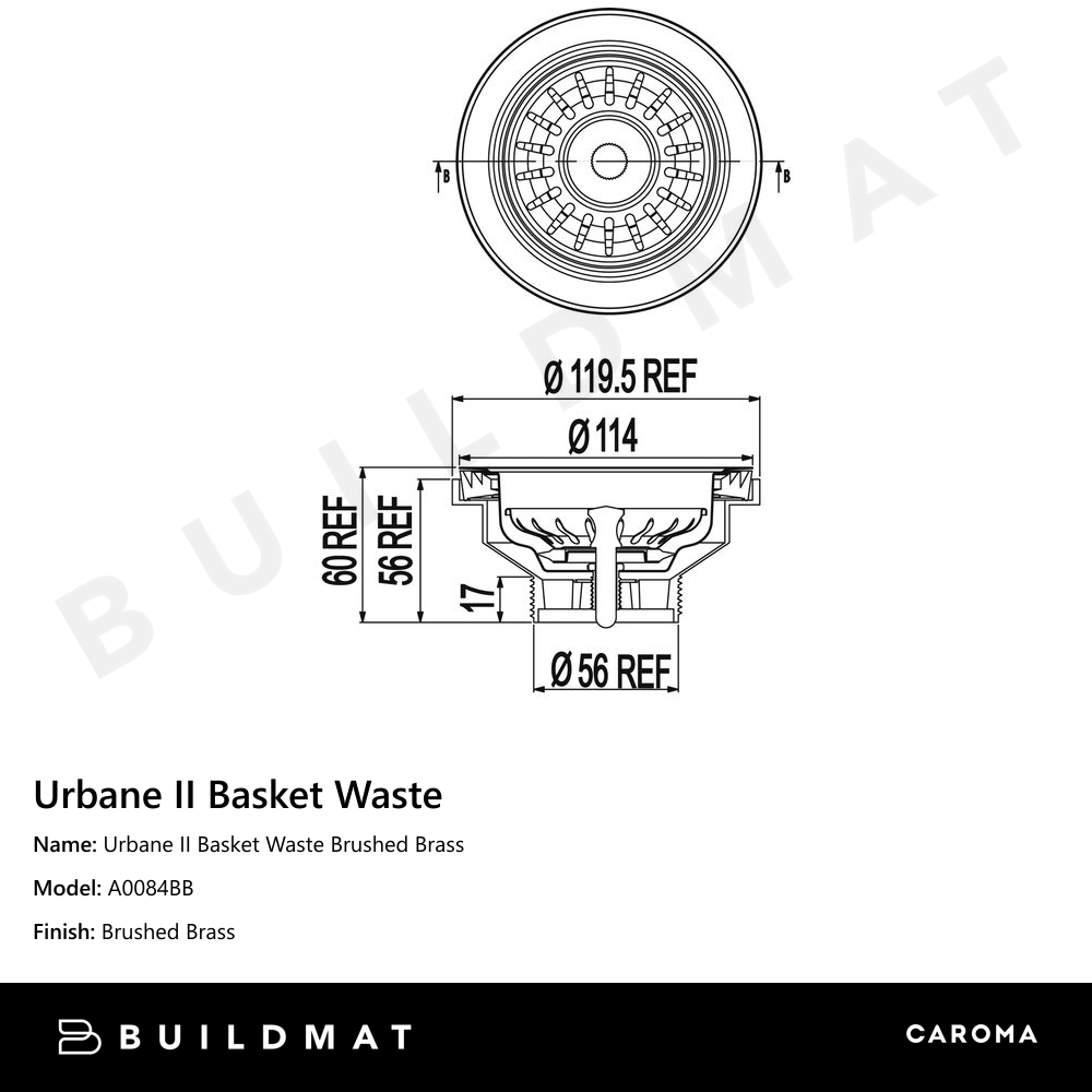 Urbane II Basket Waste Brushed Brass