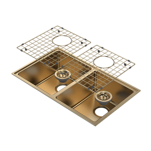 Urbane II Double Bowl Sink Brushed Brass - Brushed Brass