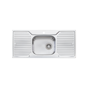 Diaz Single Bowl Sink With Double Drainer Stainless Steel - Stainless Steel