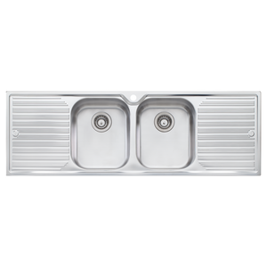 Diaz Double Bowl Sink With Double Drainer Stainless Steel - Stainless Steel