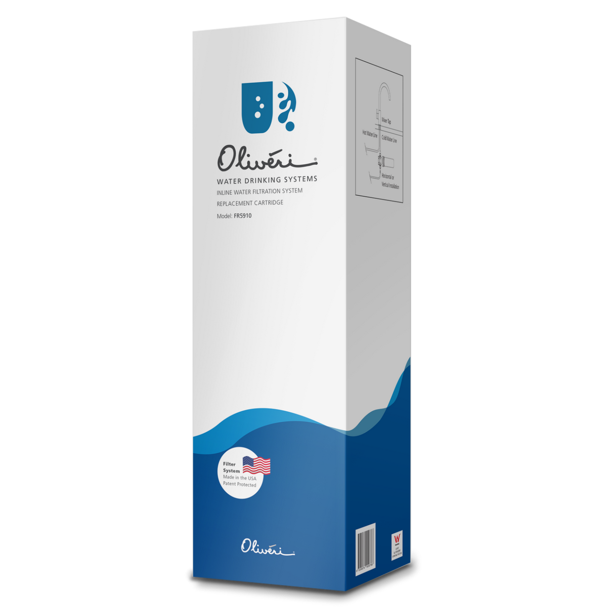 Inline Water Filtration System Replacement Cartridge For Standard Water Use White