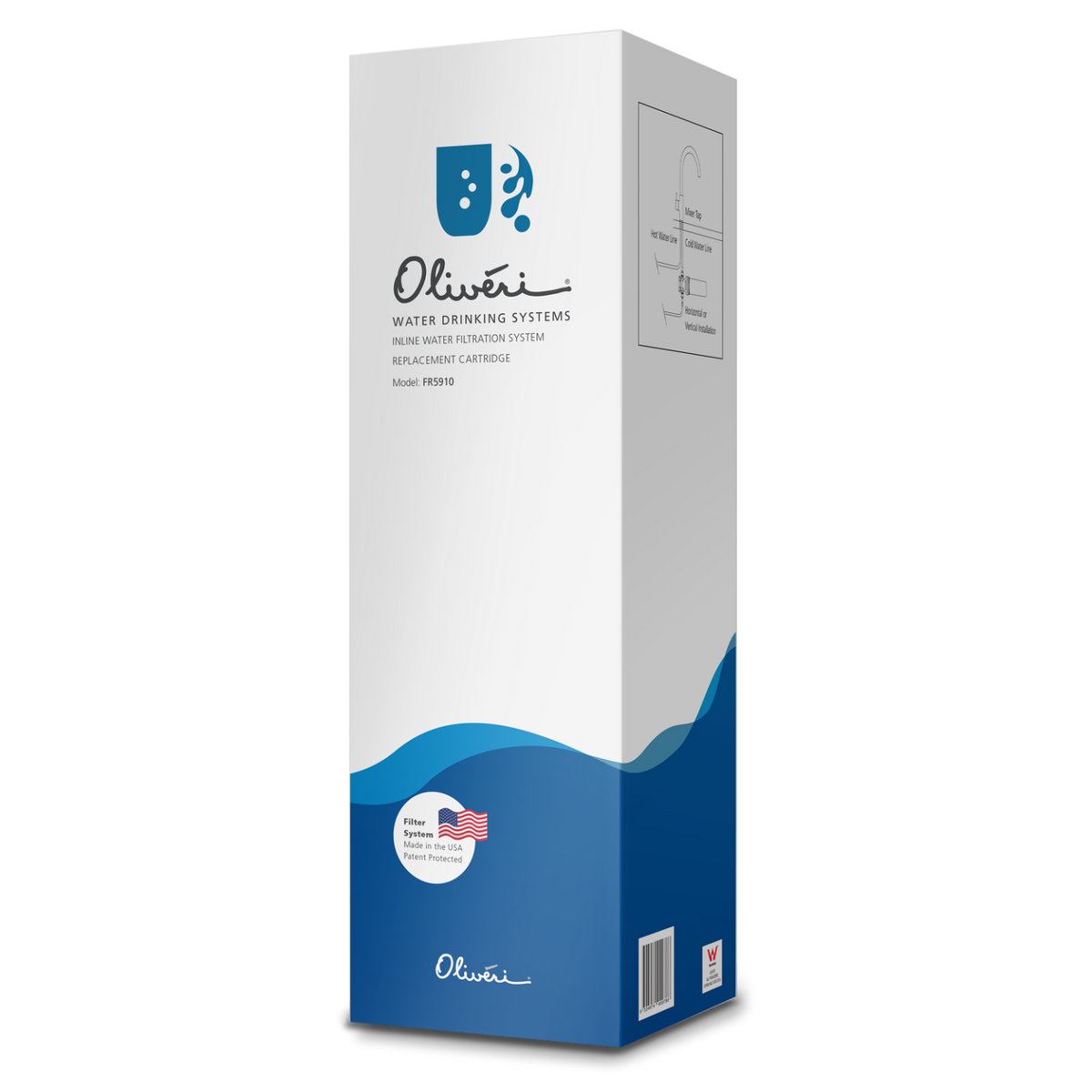 Inline Water Filtration System Replacement Cartridge For Harsh Water Use White