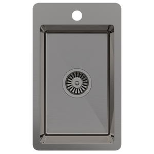 Harper 300x500 Single Bowl Butler Tap Landing Sink Brushed Gunmetal - Brushed Gunmetal