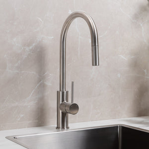 Mira 316 Stainless Steel Pull Out Mixer - Brushed Stainless Steel