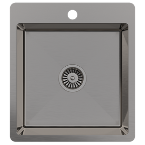 Kayla 450x500 Single Bowl Tap Landing Sink Brushed Gunmetal - Brushed Gunmetal