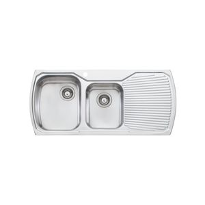 Monet 1 And 3/4 Bowl Topmount Sink With Drainer Left Stainless Steel - Stainless Steel