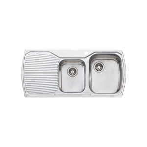 Monet 1 And 3/4 Bowl Topmount Sink With Drainer Right Stainless Steel - Stainless Steel