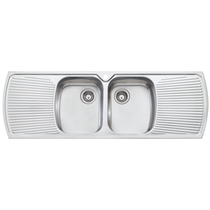 Monet Double Bowl Topmount Sink With Double Drainer Stainless Steel - Stainless Steel