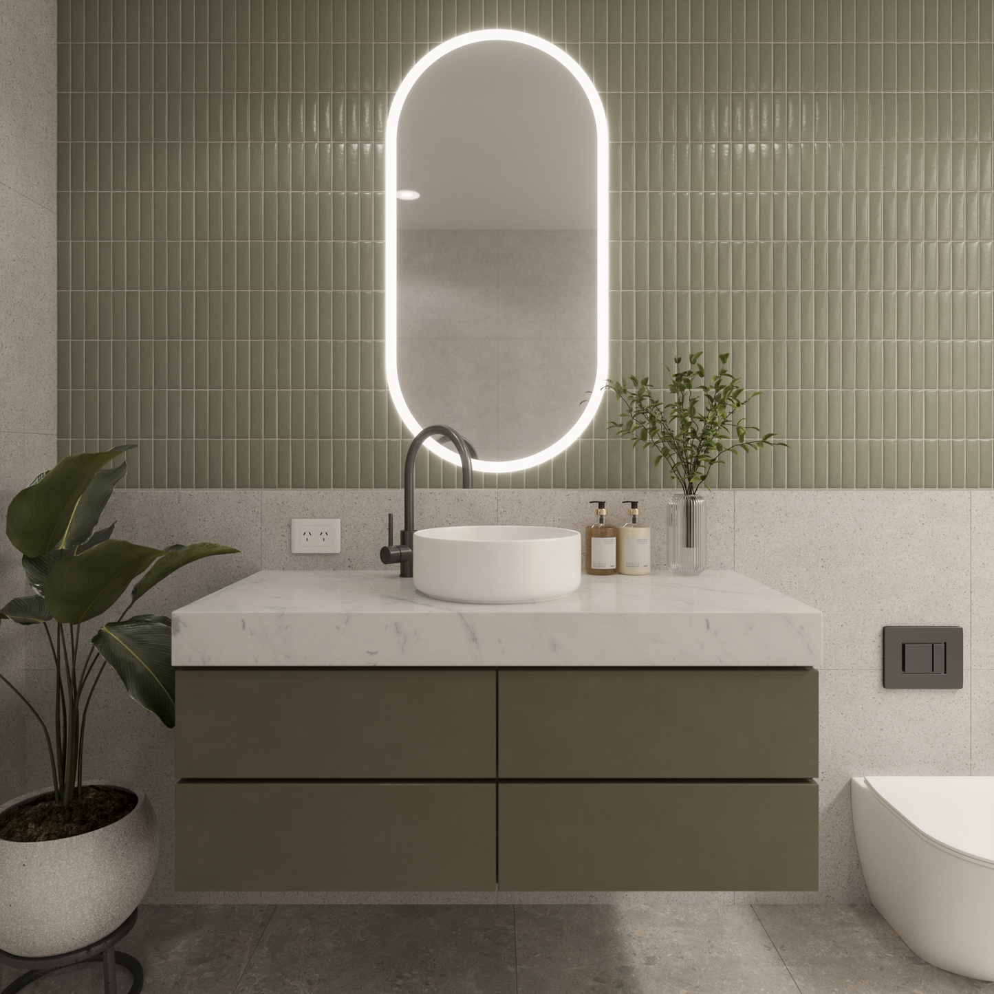 Nashi Matte White Circle Basin