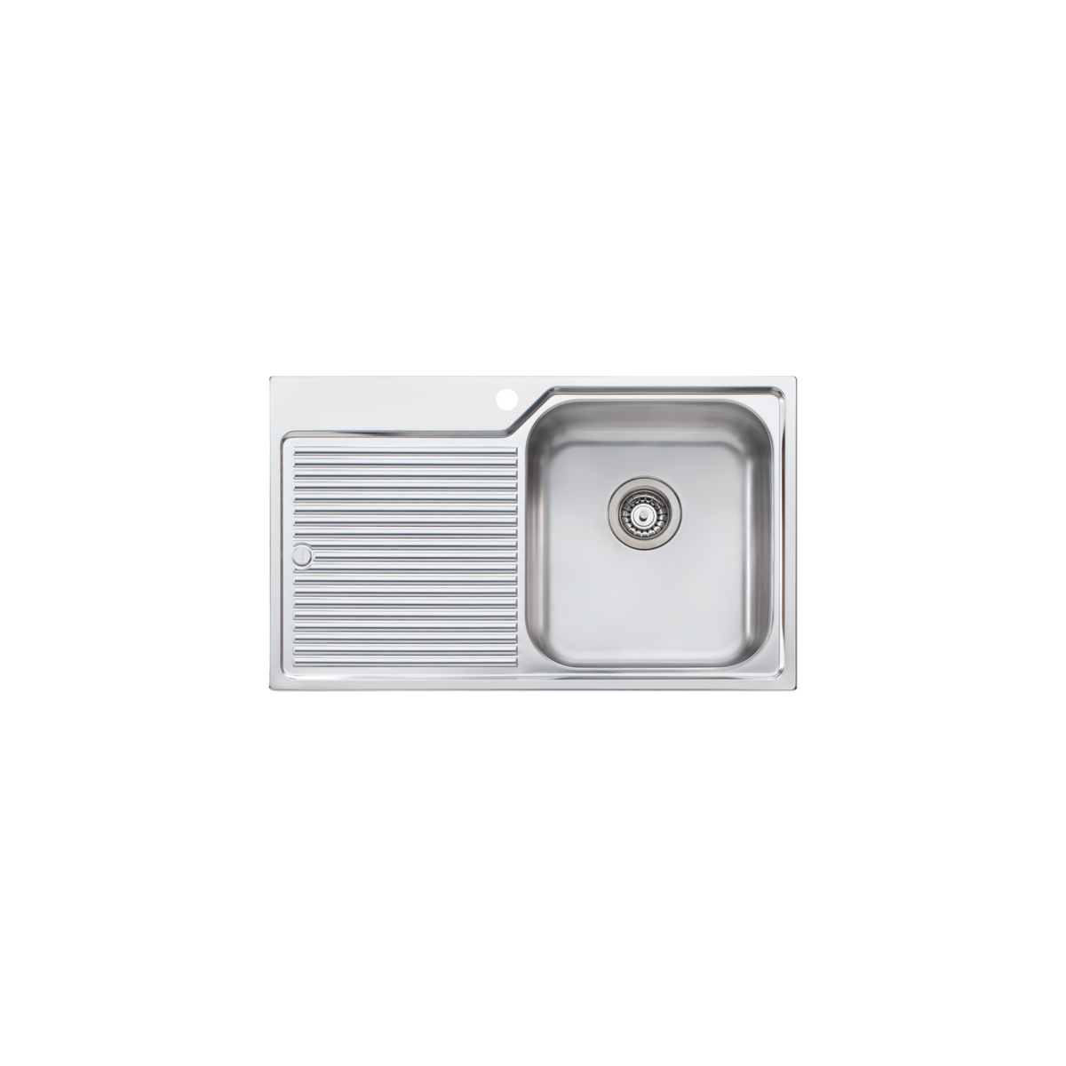Nu-Petite Single Bowl Topmount Sink With Drainer Right Stainless Steel