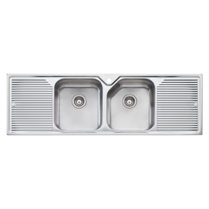 Nu-Petite Double Bowl Topmount Sink With Double Drainer Stainless Steel - Stainless Steel