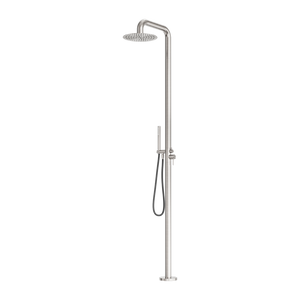 Zen Outdoor Freestanding Shower Column Brushed Nickel - Brushed Nickel
