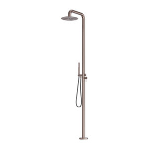 Zen Outdoor Freestanding Shower Column Brushed Bronze - Brushed Bronze