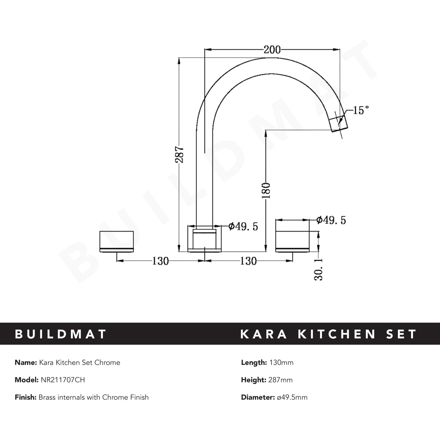 Kara Kitchen Set Chrome