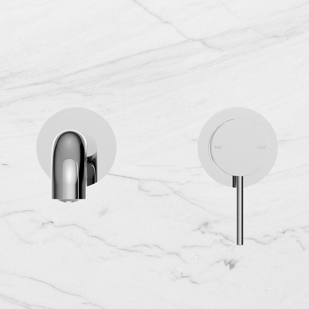 Mecca Wall Basin Mixer Separate Back Plate 230mm Spout Chrome