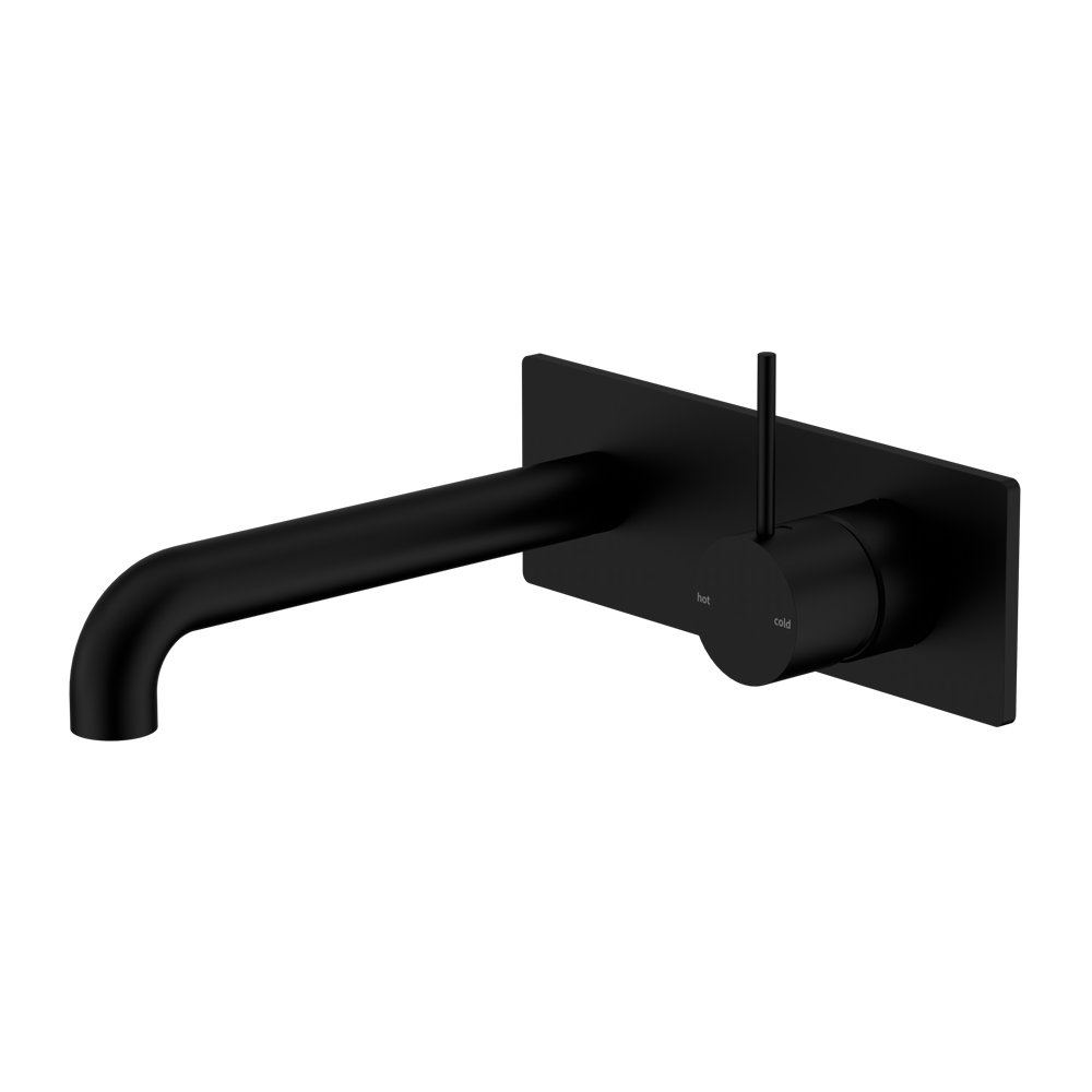 Mecca Wall Basin/Bath Mixer Handle Up 260mm Matte Black