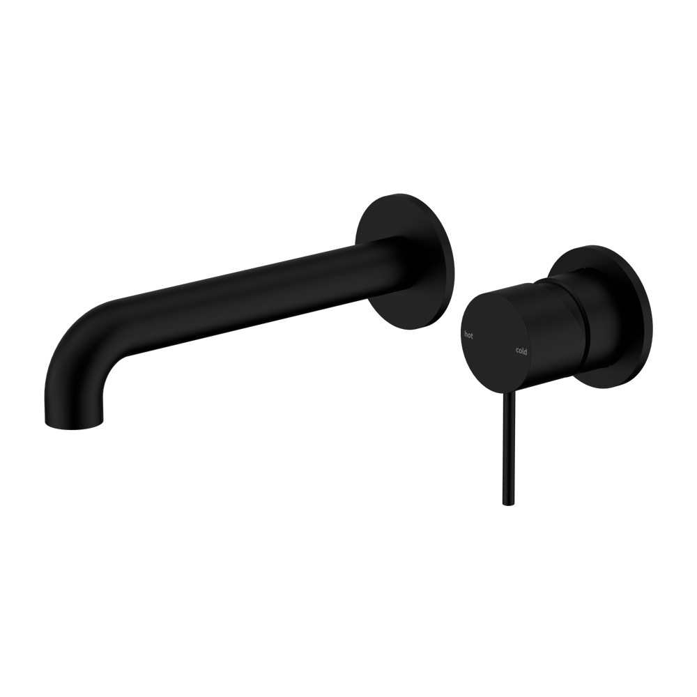 Mecca Wall Basin/Bath Mixer Separate Back Plate 260mm Matte Black