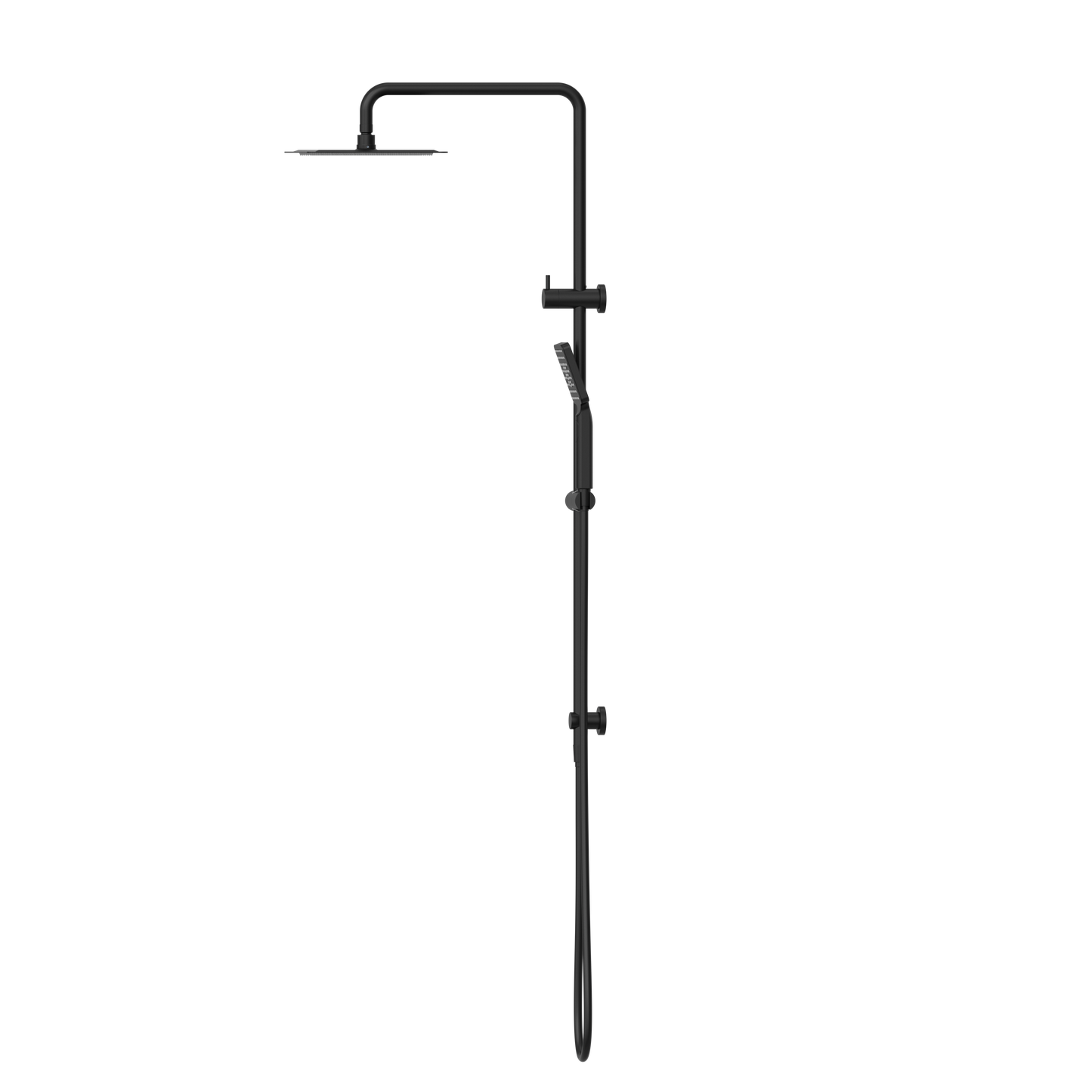 Square Project Twin Shower Matte Black
