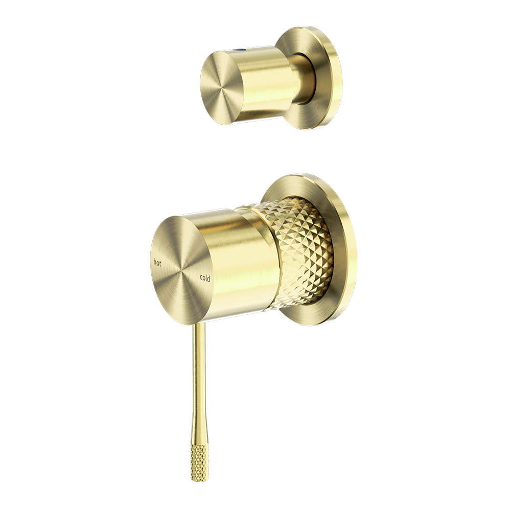 Opal Shower Mixer with Divertor Separate Plate Brushed Gold