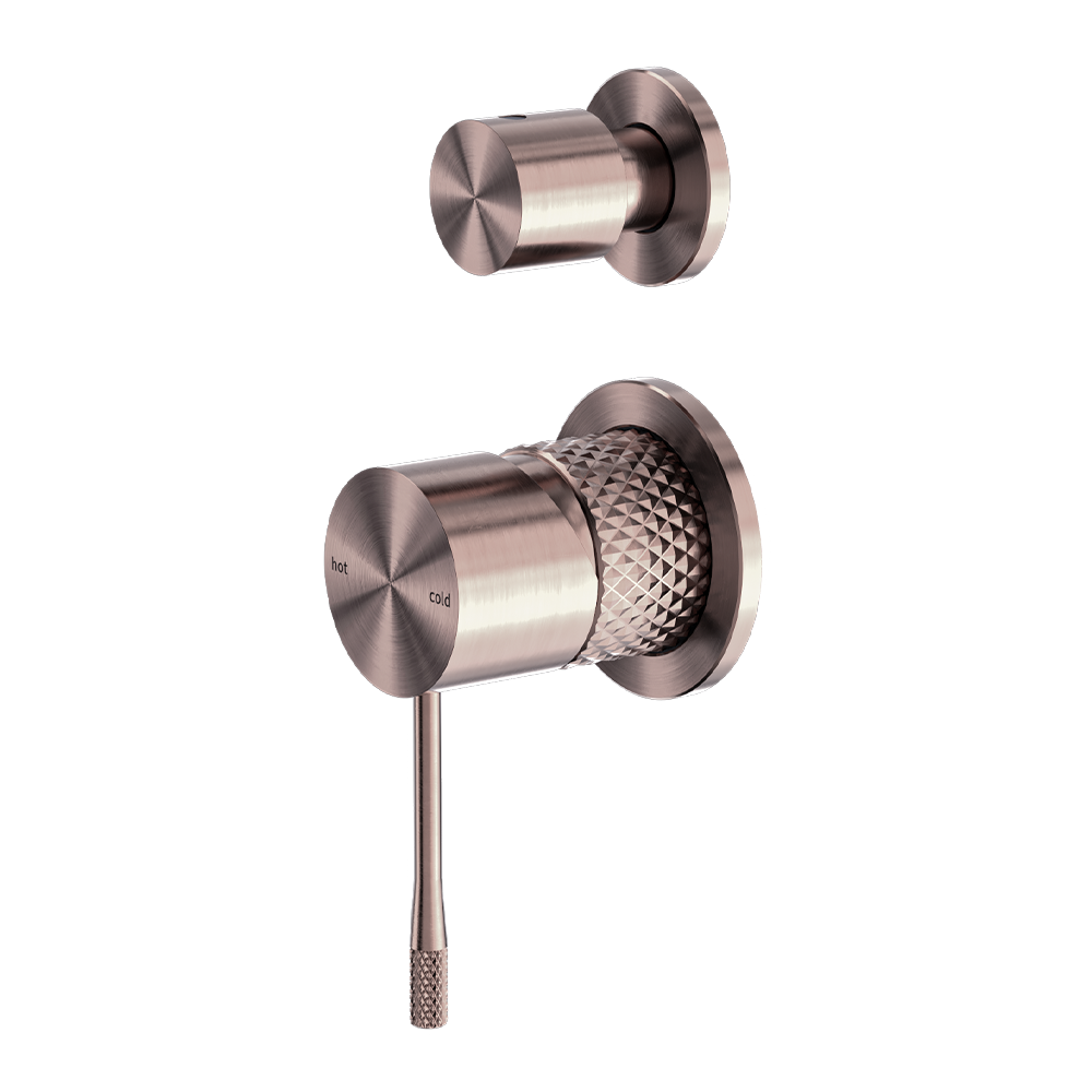 Opal Shower Mixer with Divertor Separate Plate Brushed Bronze
