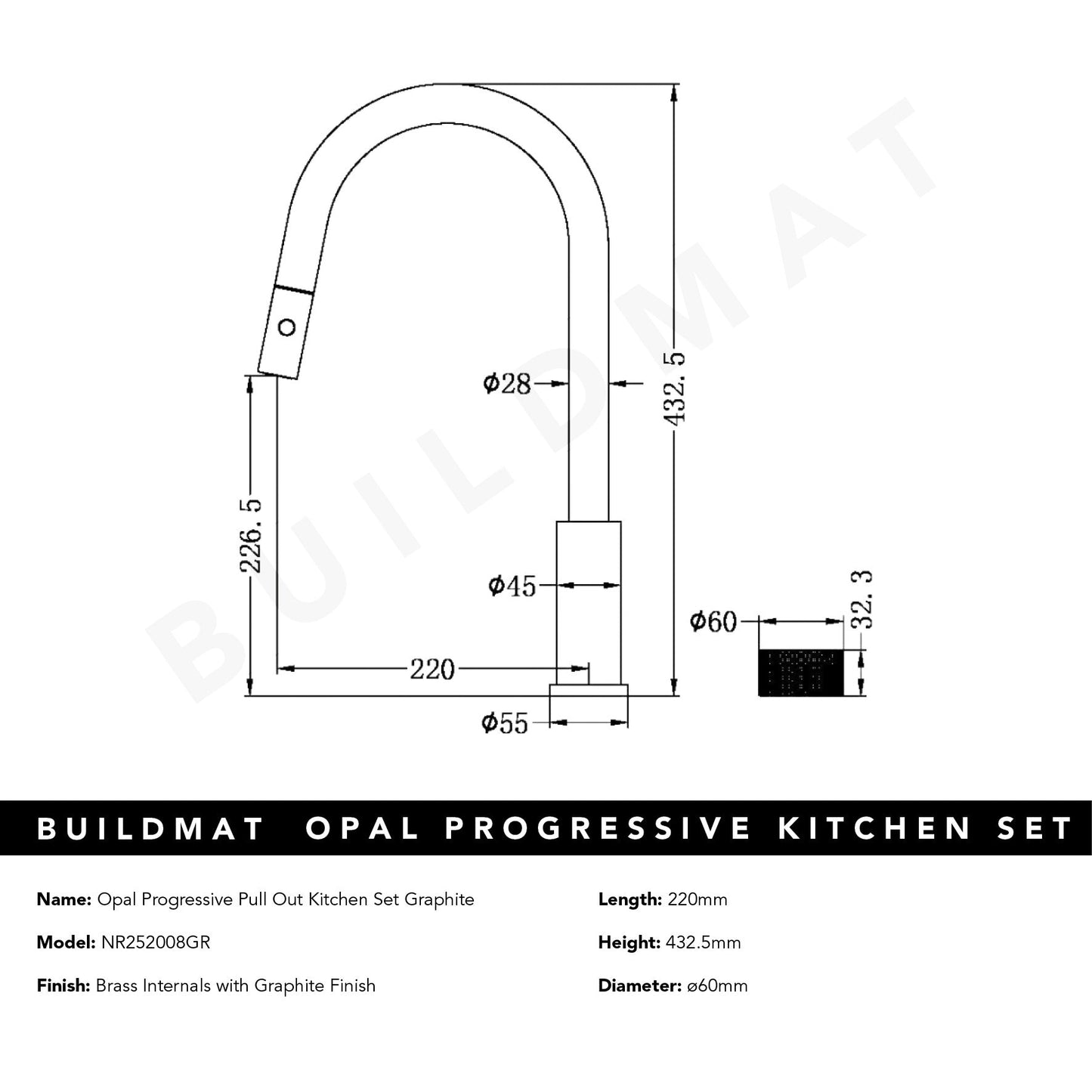 Opal Progressive Pull Out Kitchen Set Gunmetal