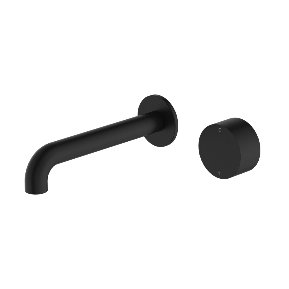 Kara Progressive Wall Basin/Bath Set 230mm Matte Black