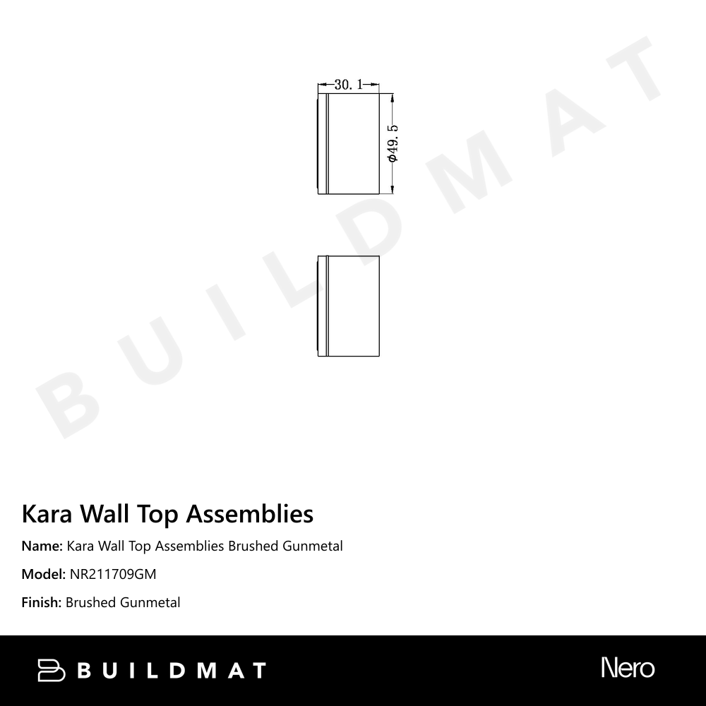 Kara Wall Top Assemblies Gun Metal