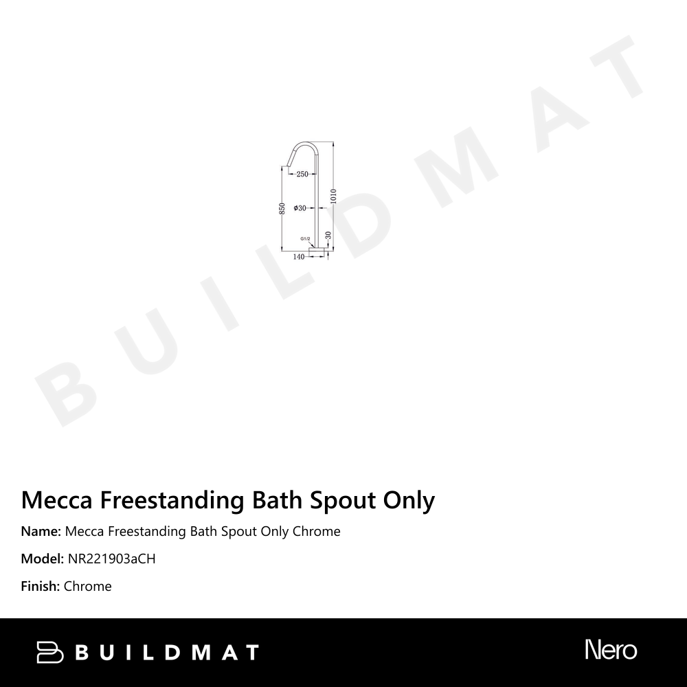Mecca Freestanding Bath Spout Only Chrome