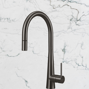 Essente 316 Stainless Steel Goose Neck Pull Out Mixer Lead Free Gunmetal - Gunmetal