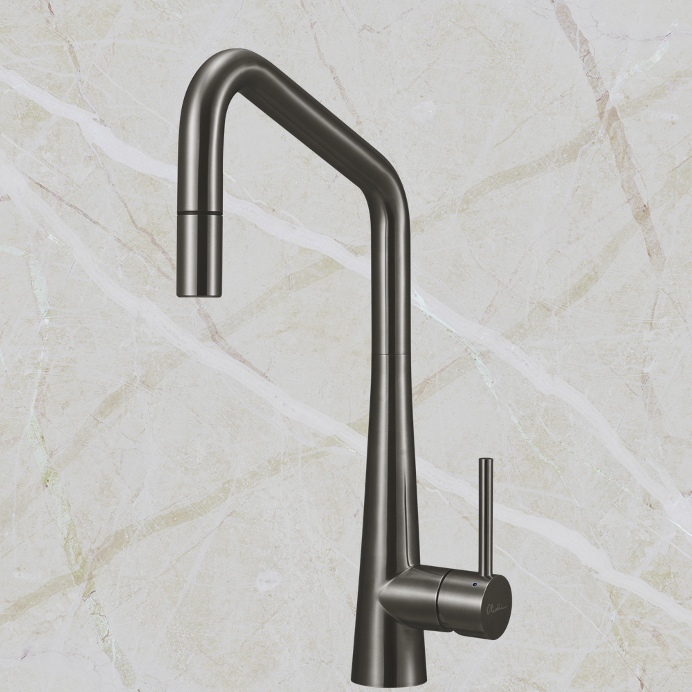 Essente 316 Stainless Steel Square Goose Neck Pull Out Mixer Lead Free Gunmetal