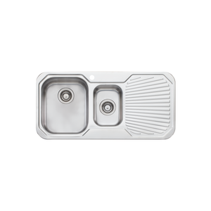 Petite 1 And 1/2 Bowl Sink With Drainer Left Stainless Steel - Stainless Steel