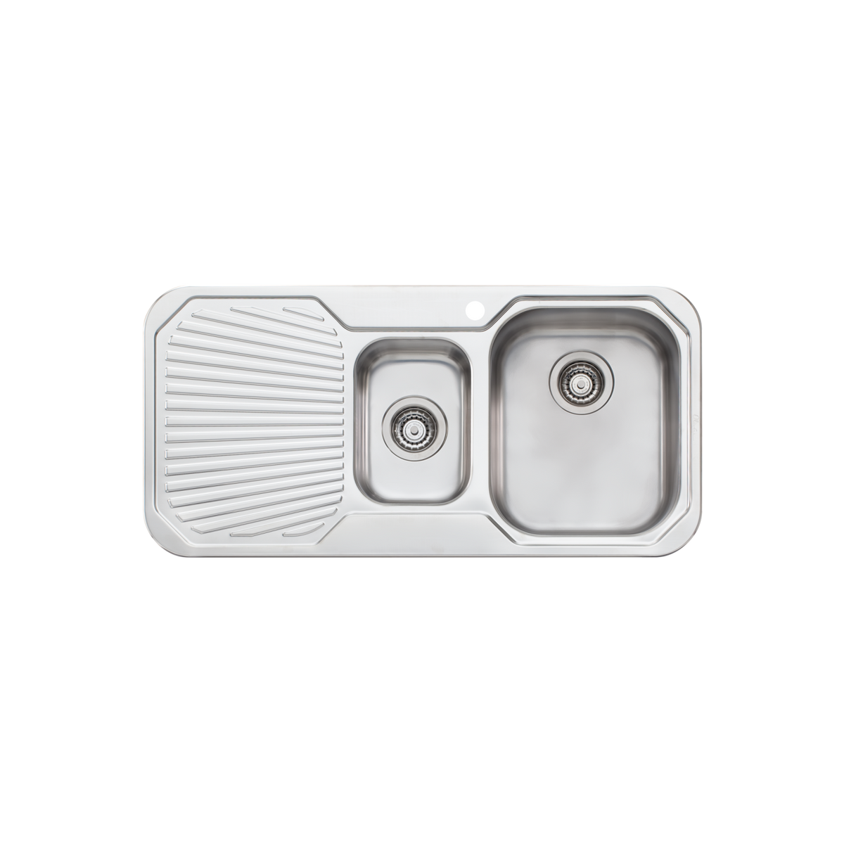 Petite 1 And 1/2 Bowl Sink With Drainer Right Stainless Steel