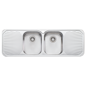 Petite Double Bowl Sink With Double Drainer Stainless Steel - Stainless Steel