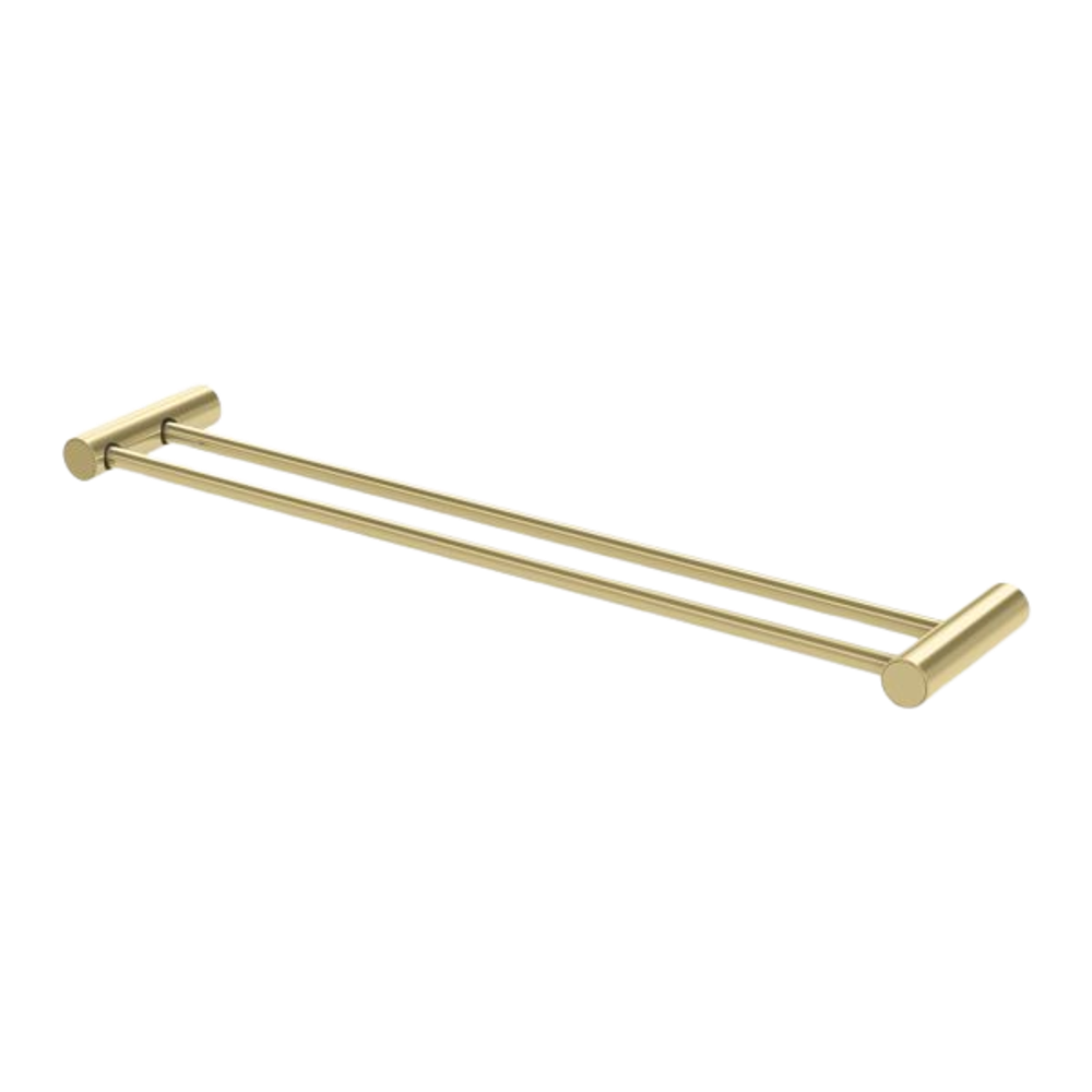 Vivid Slimline Double Towel Rail 600mm Brushed Gold