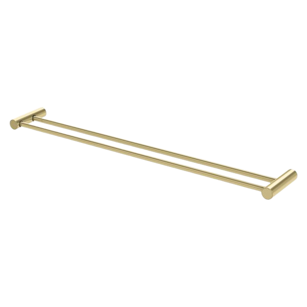 Vivid Slimline Double Towel Rail 800mm Brushed Gold
