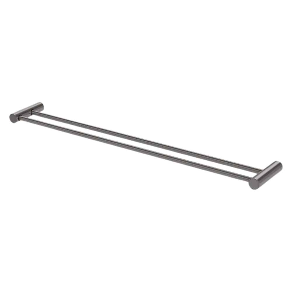 Vivid Slimline Double Towel Rail 800mm Brushed Carbon