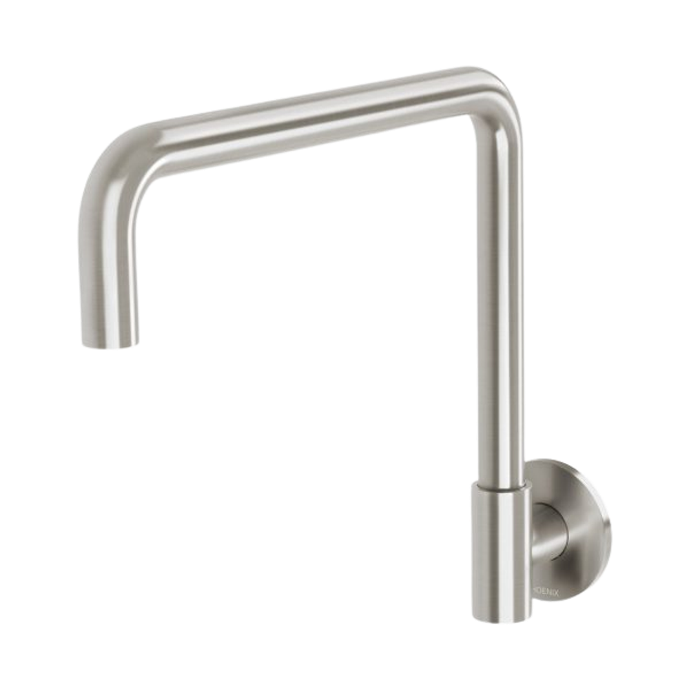 Vivid Slimline Plus Wall Sink Outlet 240mm Squareline Brushed Nickel