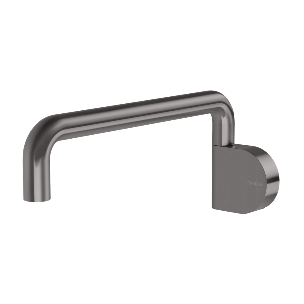 Designer Swivel Bath Outlet 230mm Round Brushed Carbon